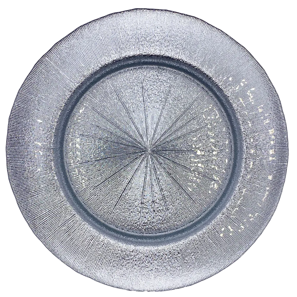 Metallic - Glass Charger Plate in Silver (Item # 0071)