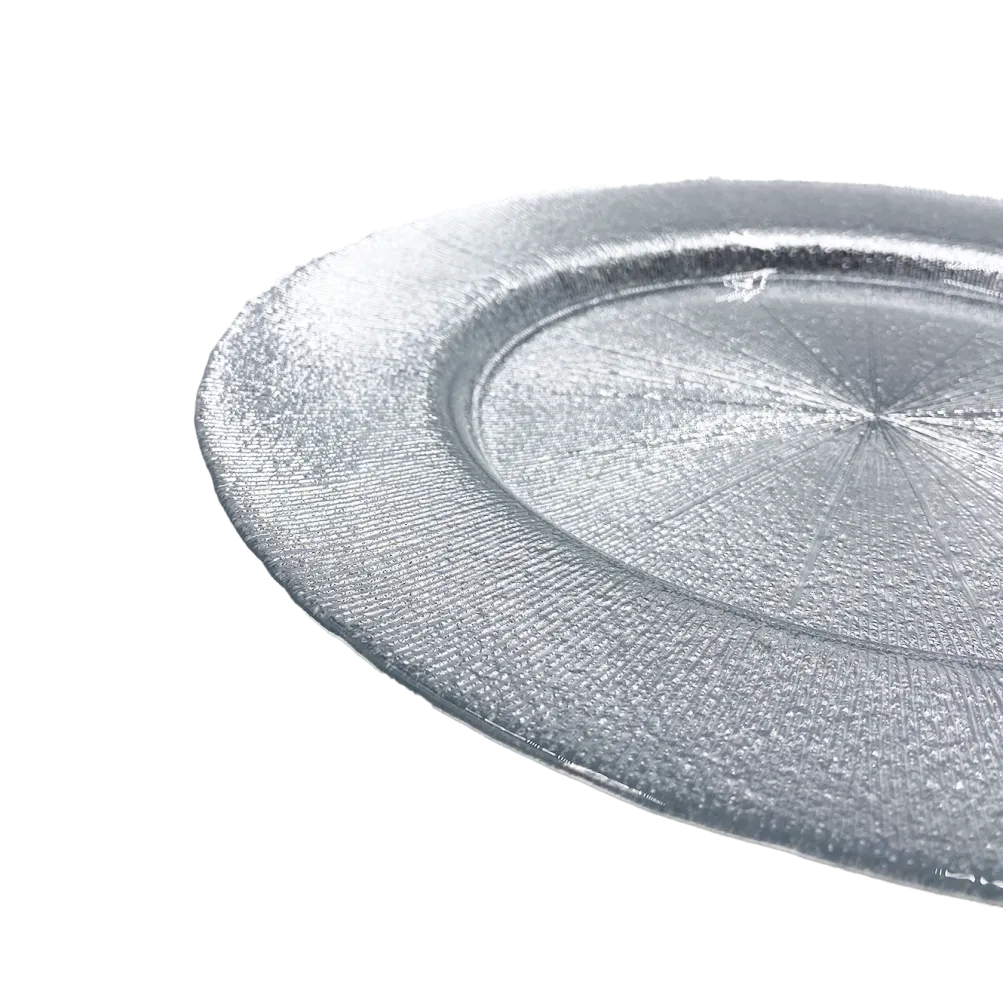 Metallic - Glass Charger Plate in Silver (Item # 0071)