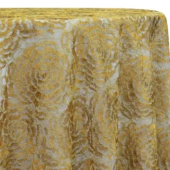 Metallic Rose Table Linen in Dk Gold