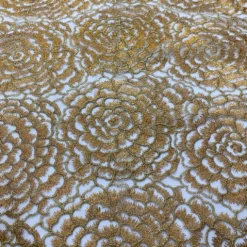 Metallic Rose Table Linen in Dk Gold
