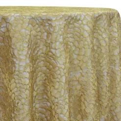 Metallic Rose Table Linen in Lt Gold