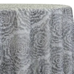 Metallic Rose Table Linen in Silver