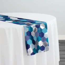 Metro Jacquard (Reversible) Table Runner in Blue