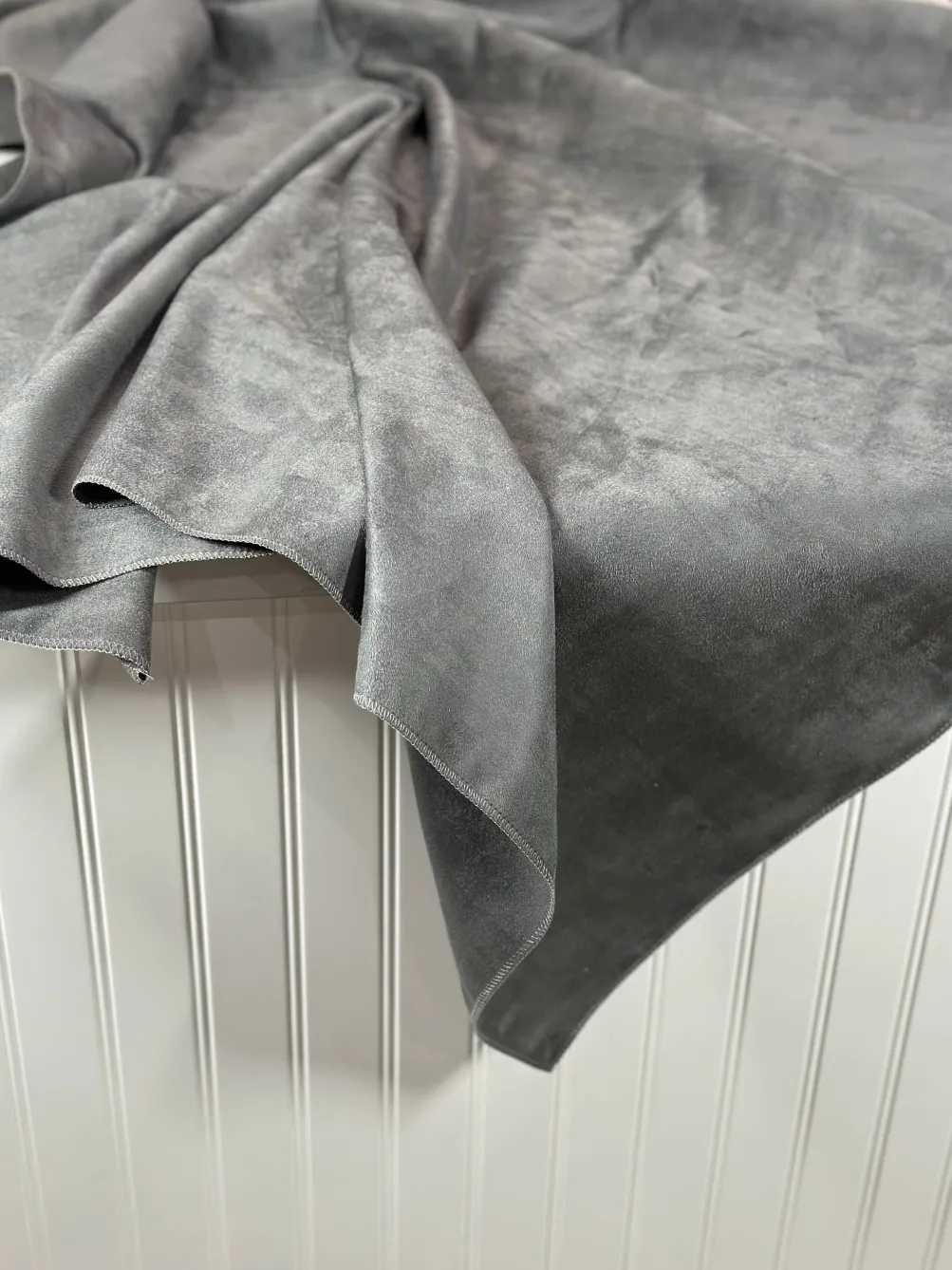 Microfiber Suede Table Linen in Dk Grey