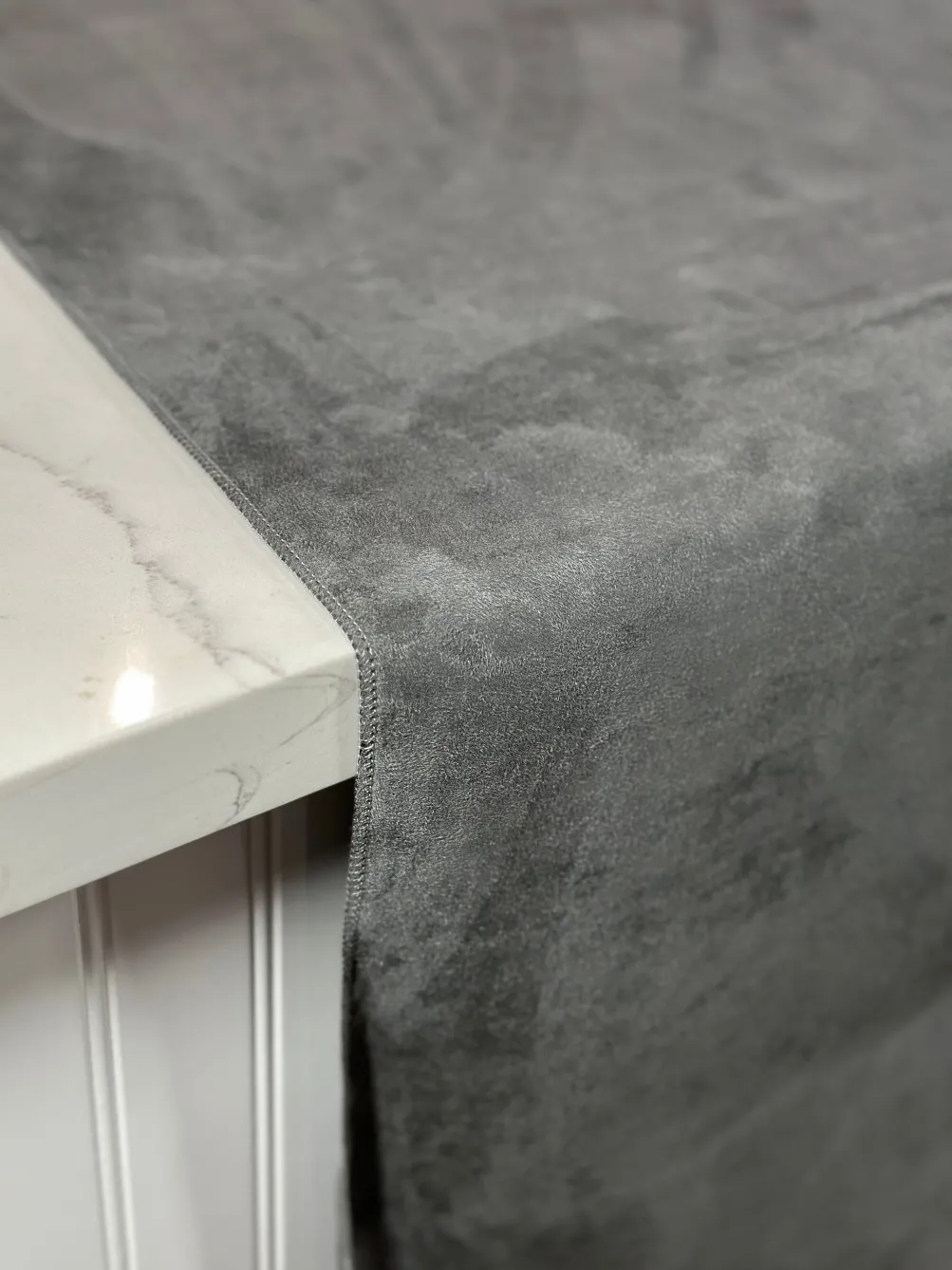 Microfiber Suede Table Linen in Dk Grey