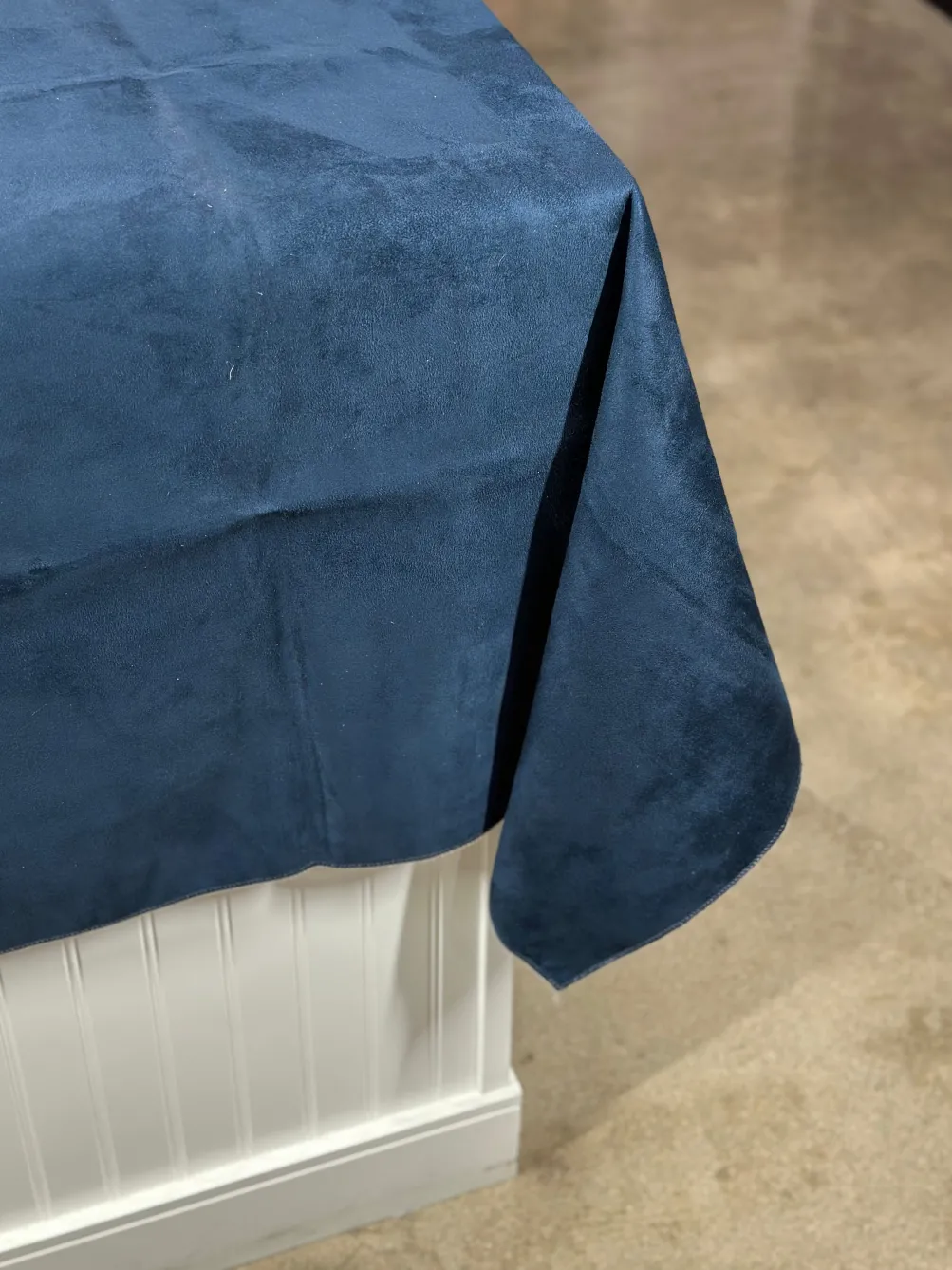 Microfiber Suede Table Linen in Navy