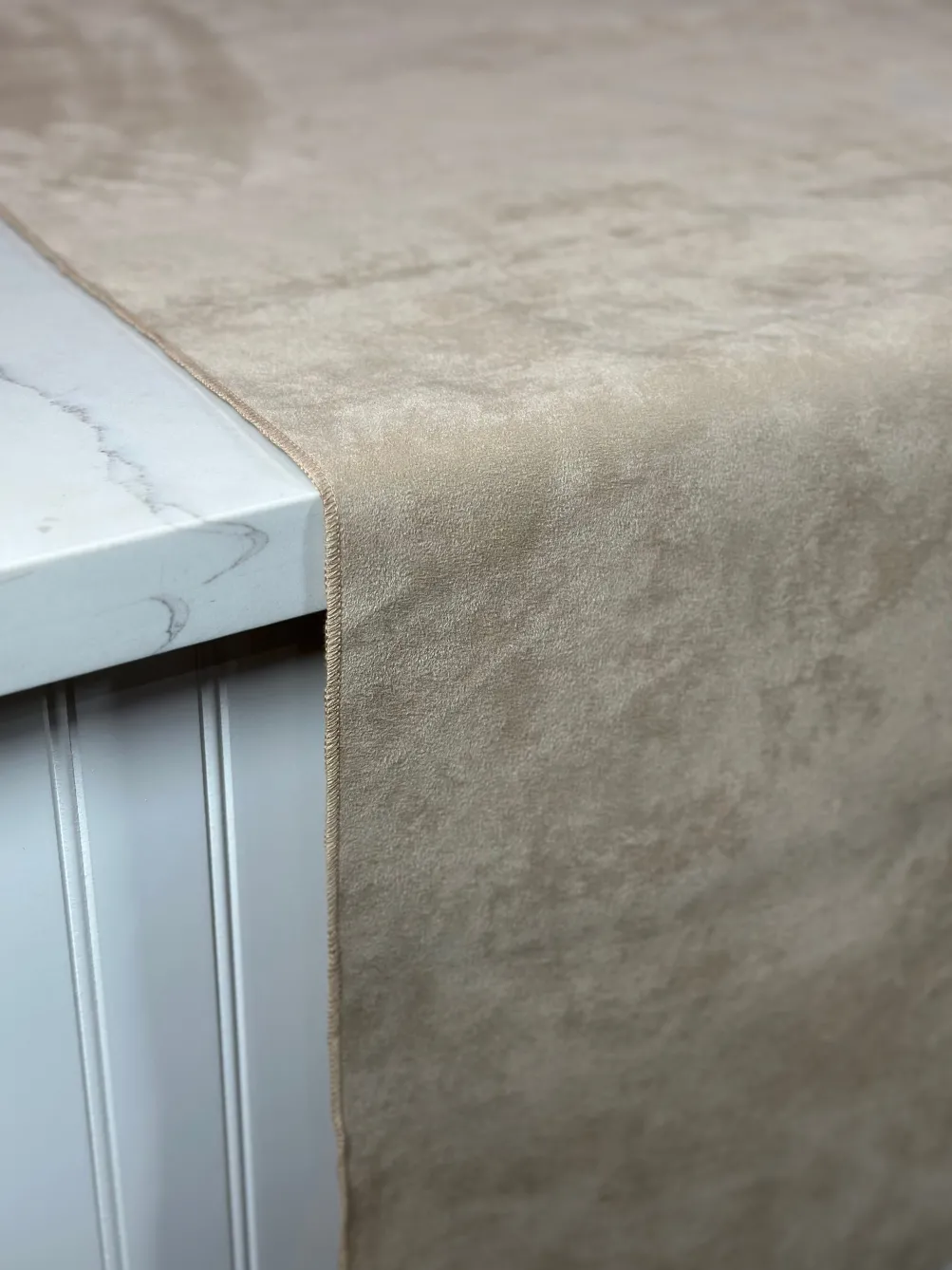 Microfiber Suede Table Linen in Khaki