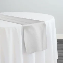 Microfiber Suede Table Runner in White