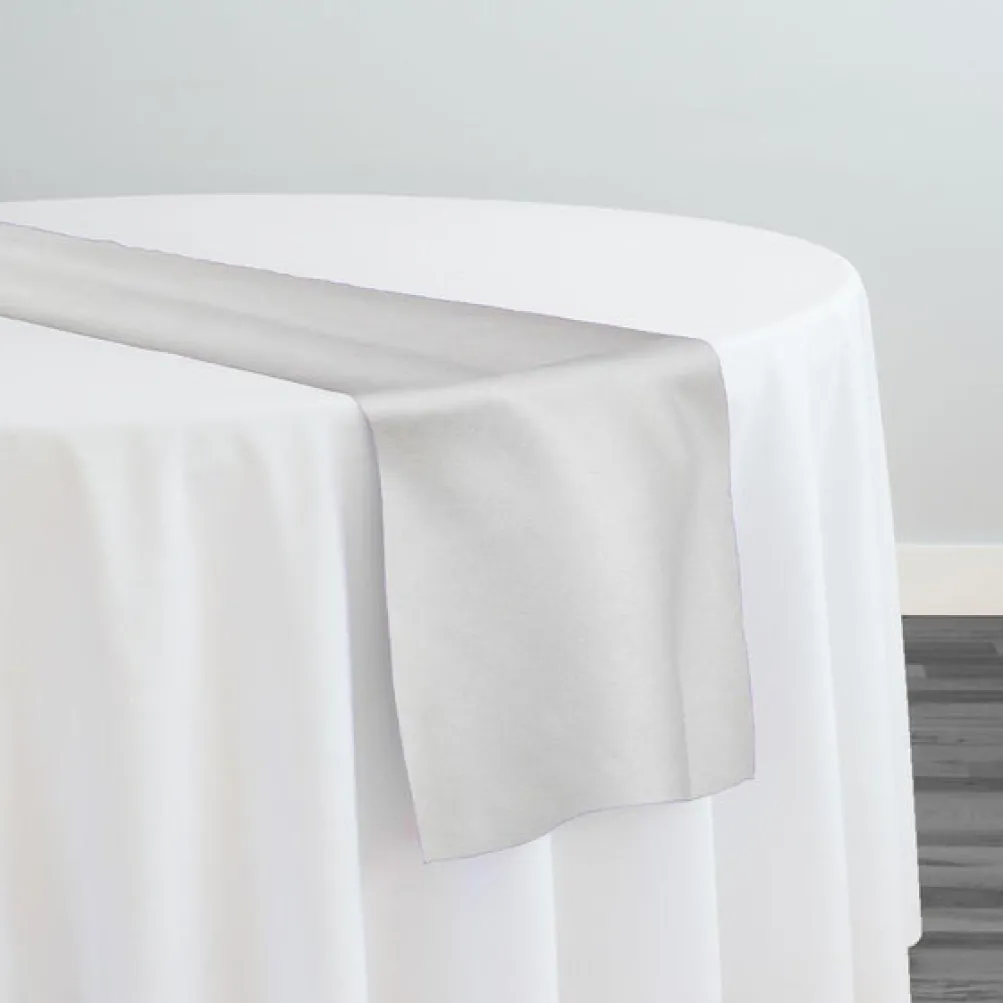 Microfiber Suede Table Runner in White