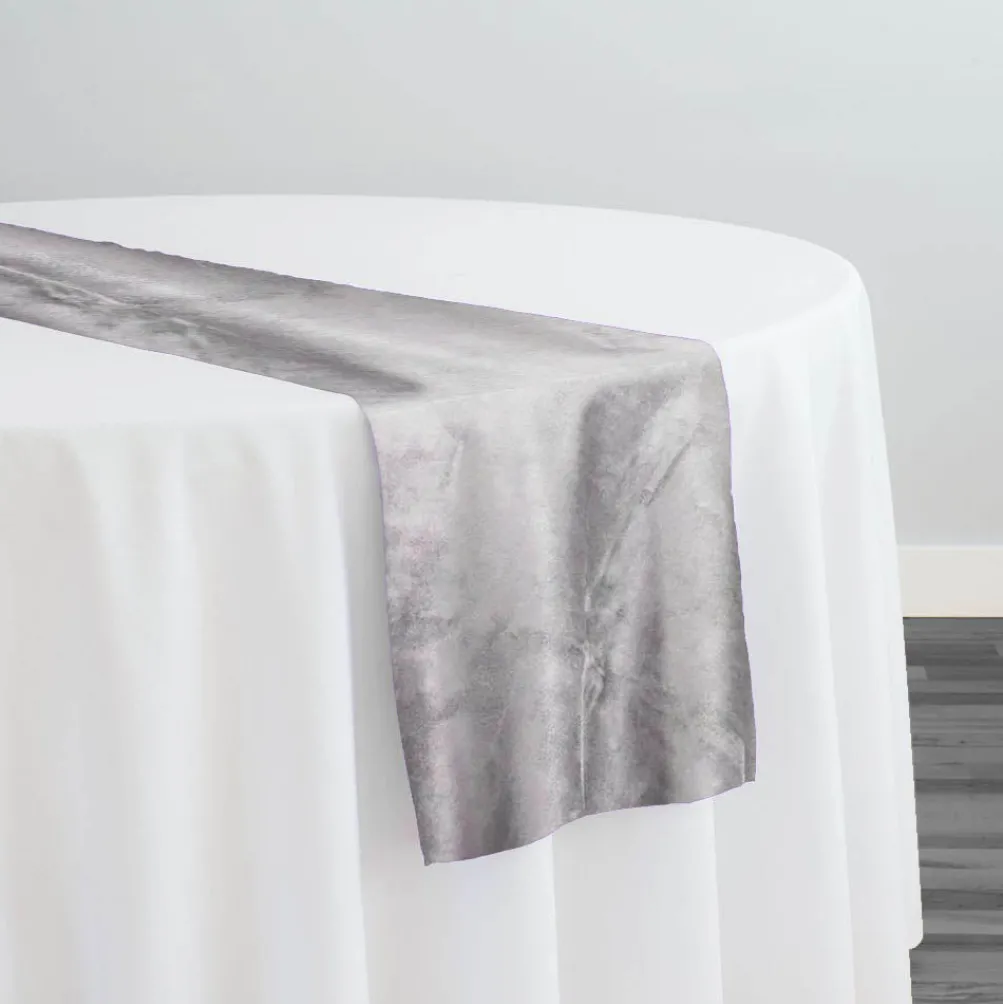 Microfiber Suede Table Runner in Lt Grey