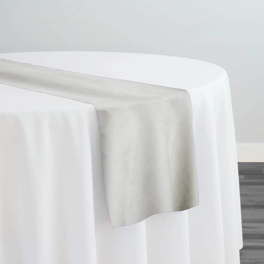 Microfiber Suede Table Runner in Ivory