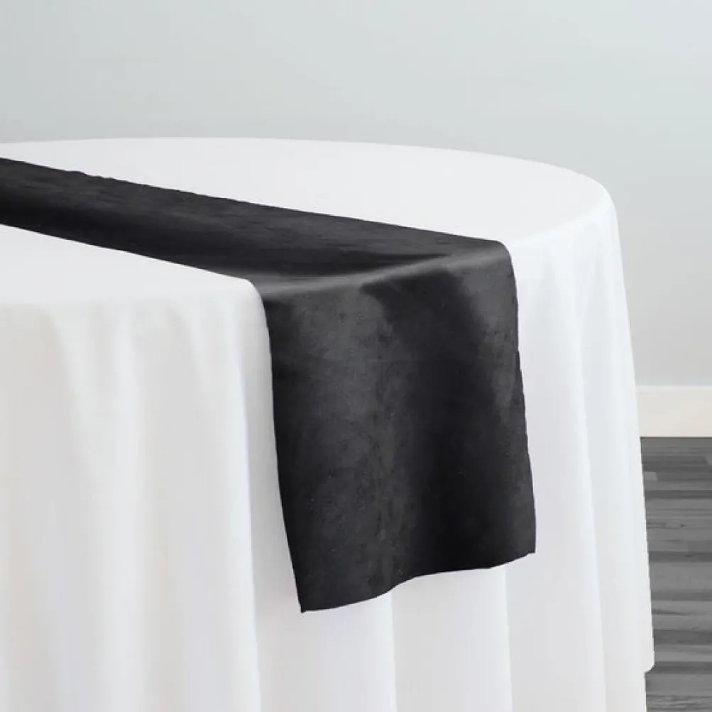 Microfiber Suede Table Runner in DK Grey