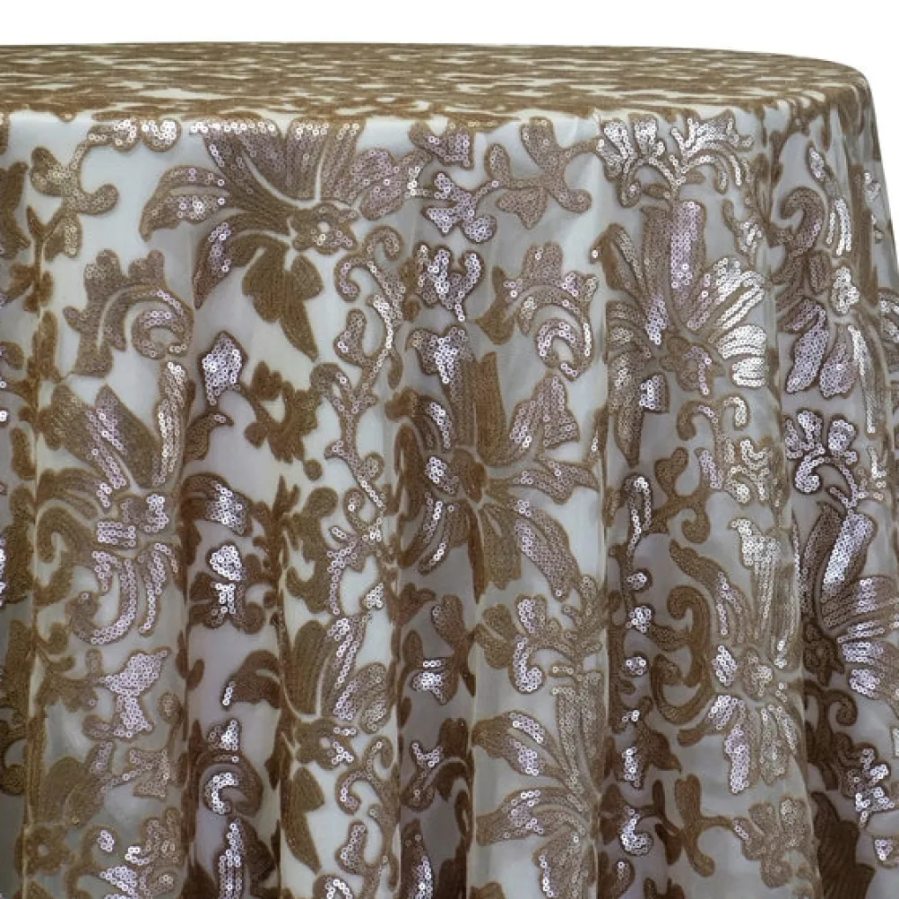 Milan Lace Table Linen in Champagne