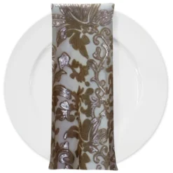 Milan Lace (w/ Poly Lining) Table Napkin in Champagne