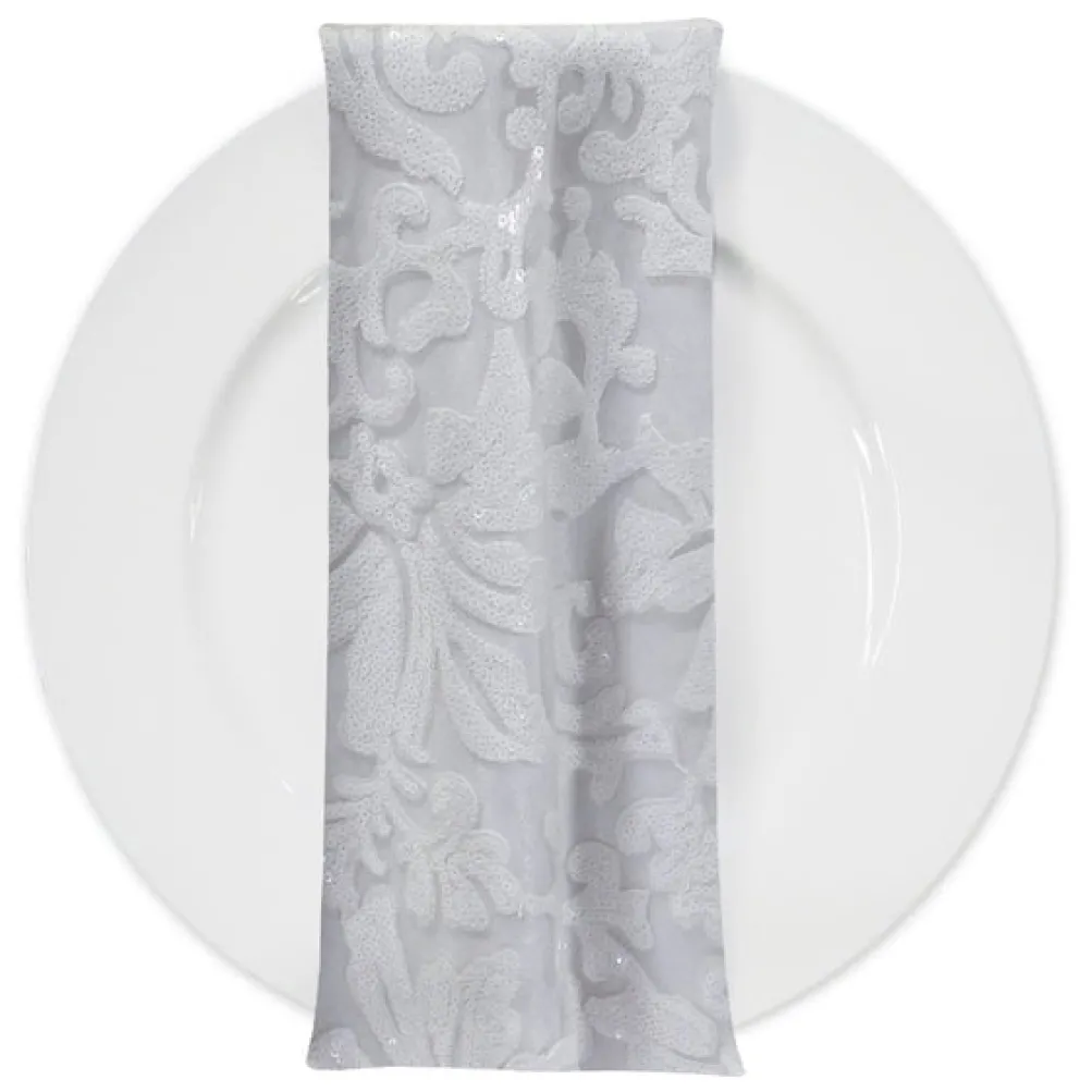 Milan Lace (w/ Poly Lining) Table Napkin in White