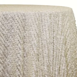 Mini Petals On Mesh Table Linen in Ivory