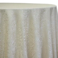 Miramar Jacquard Table Linen in Ivory and Gold