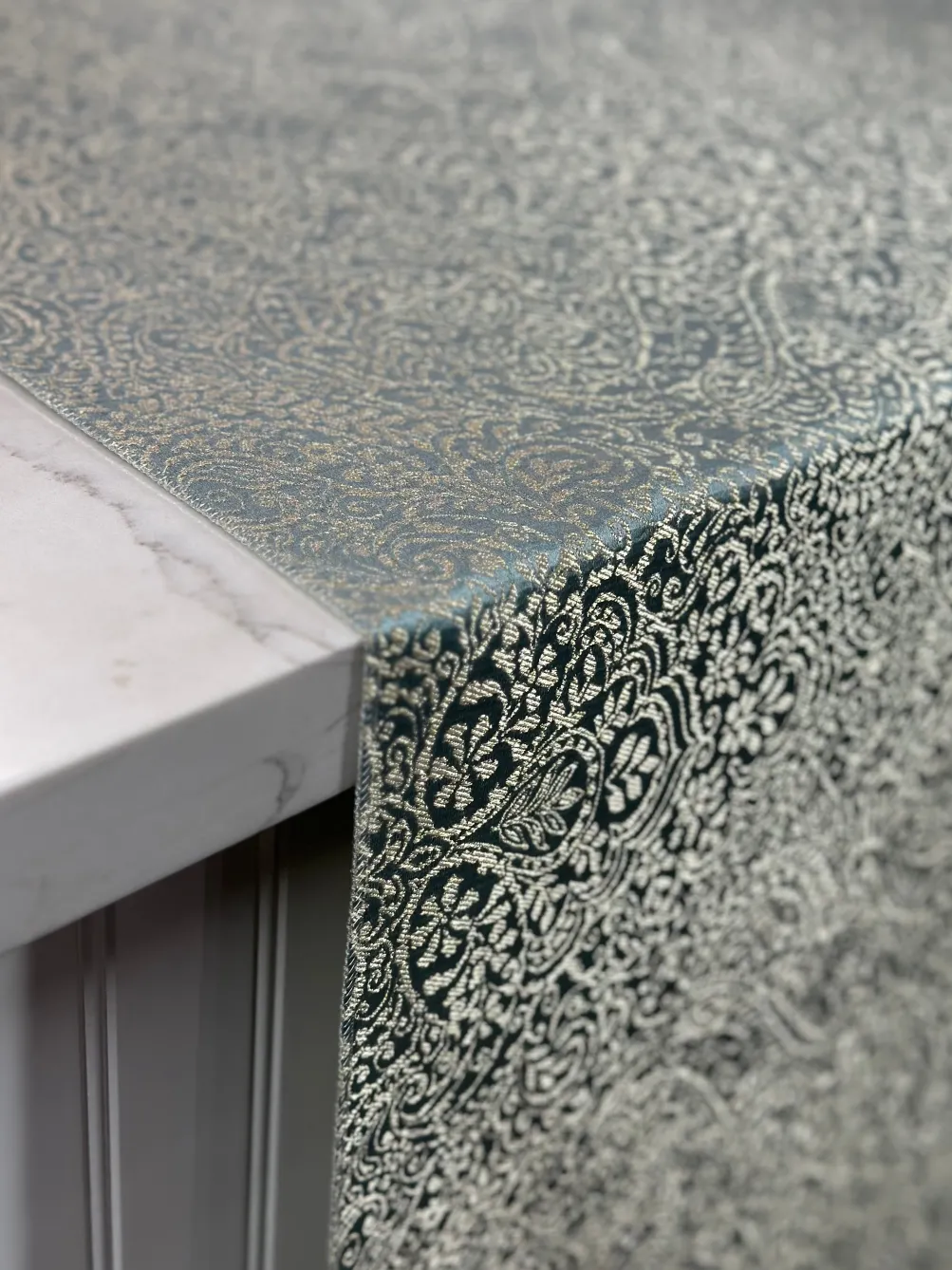 Miramar Jacquard Table Linen in Seafoam
