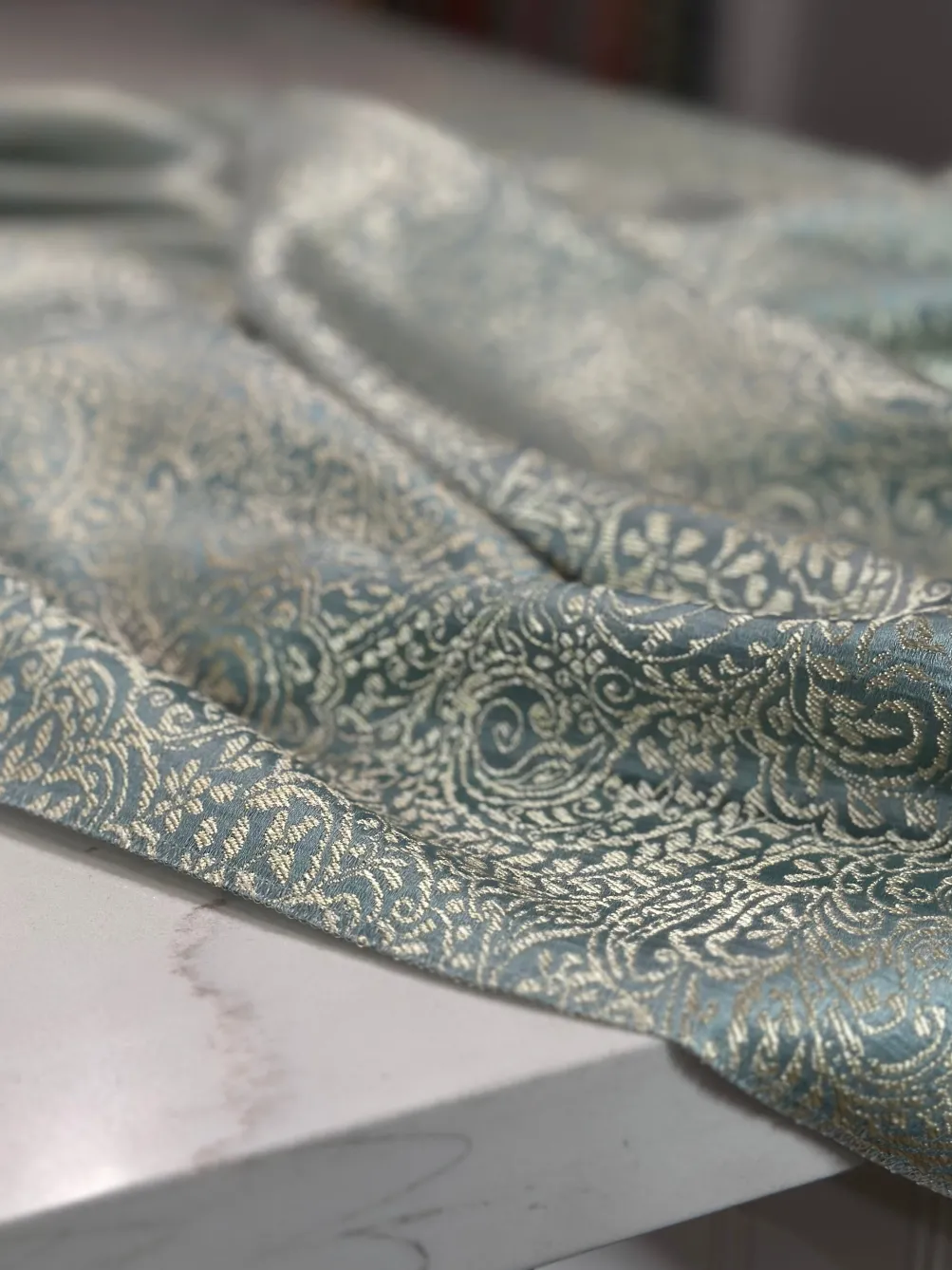 Miramar Jacquard Table Linen in Seafoam