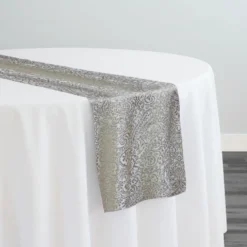 Miramar Jacquard Table Runner in Taupe