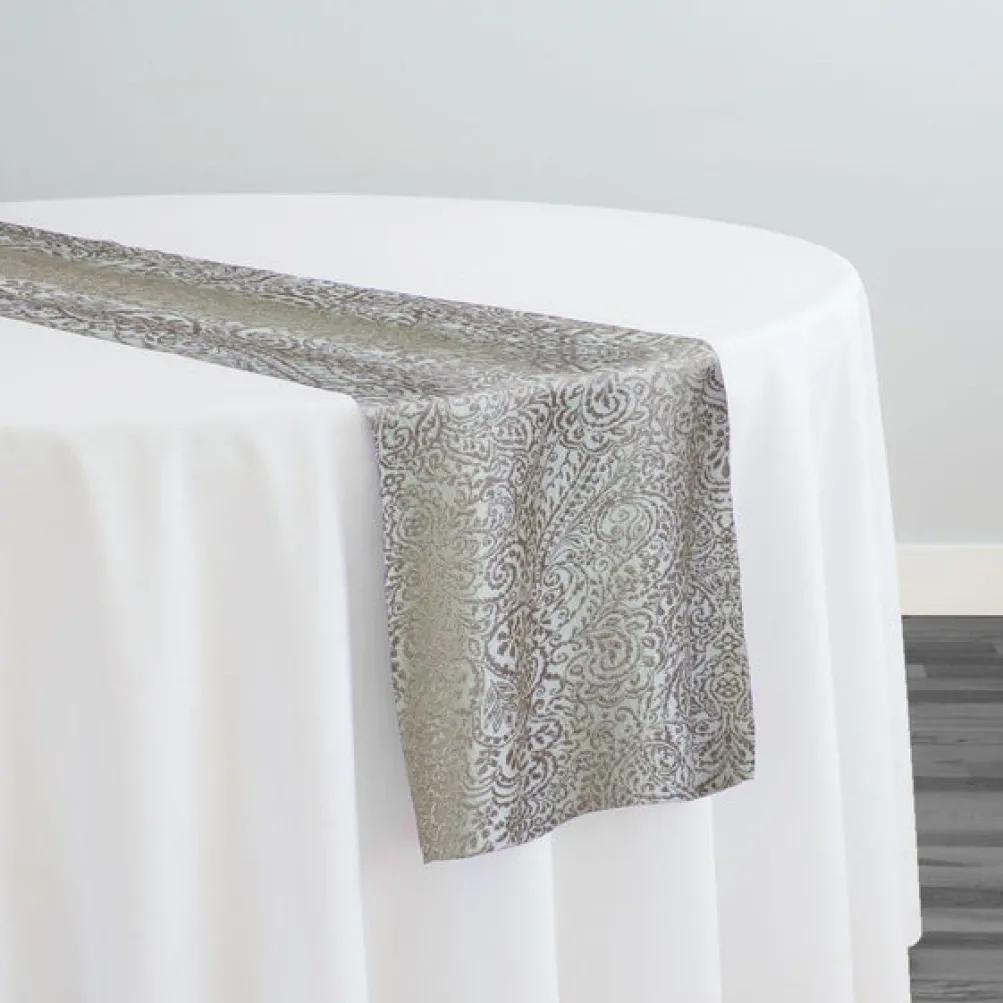 Miramar Jacquard Table Runner in Taupe