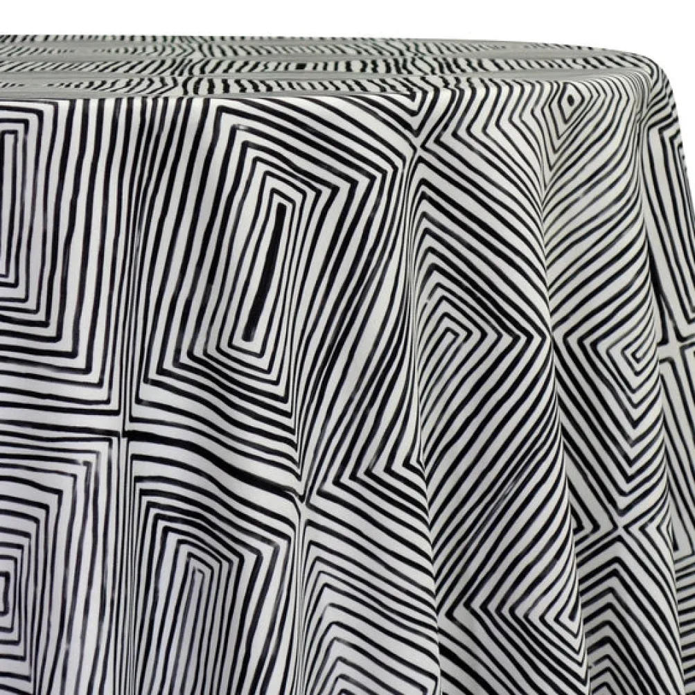 Modena (Poly Print) Table Linen in Black