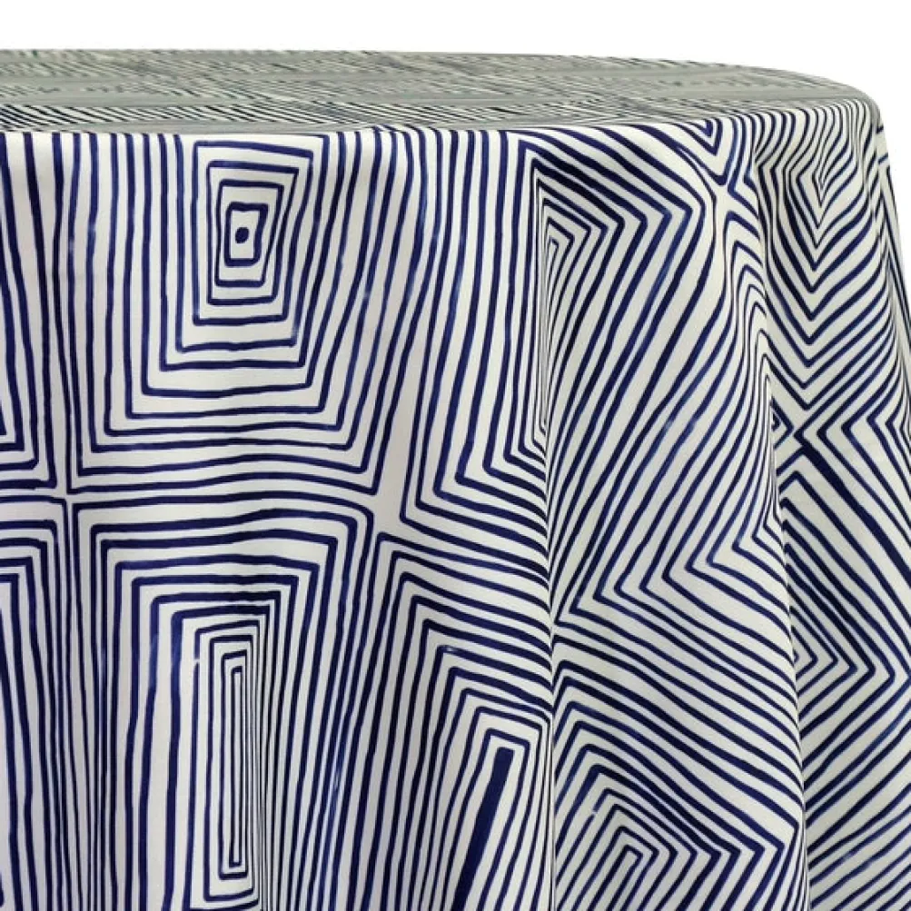 Modena (Poly Print) Table Linen in Navy