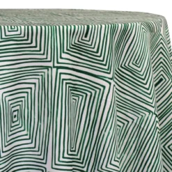 Modena (Poly Print) Table Linen in Green
