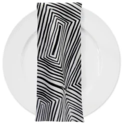 Modena (Poly Print) Table Napkin in Black