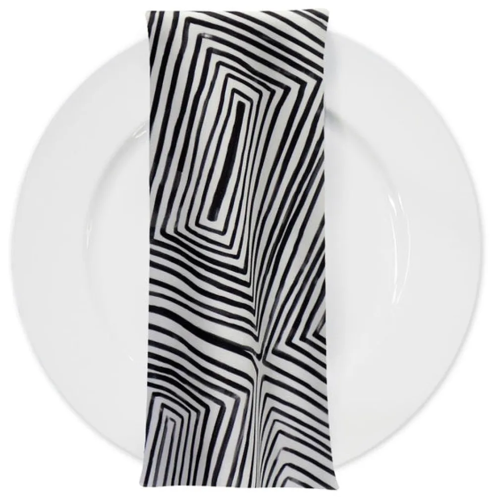 Modena (Poly Print) Table Napkin in Black