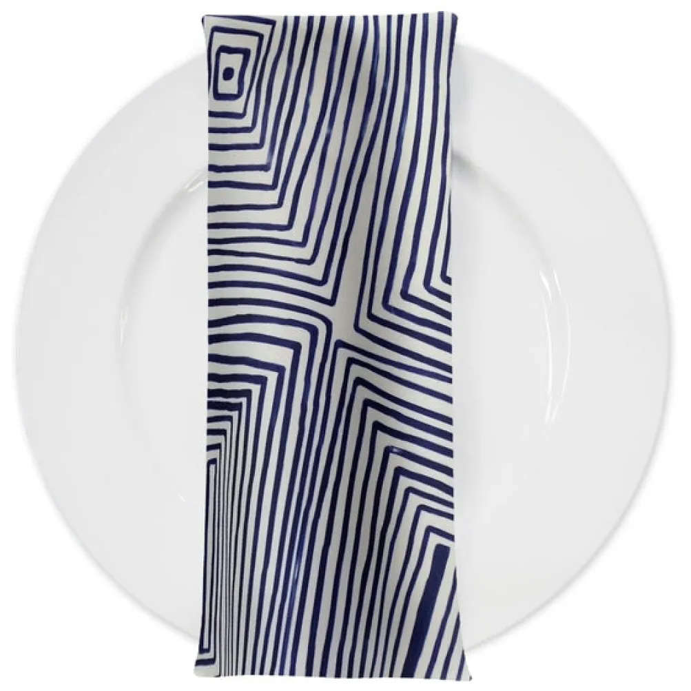 Modena (Poly Print) Table Napkin in Navy