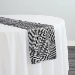 Modena (Poly Print) Table Runner in Black