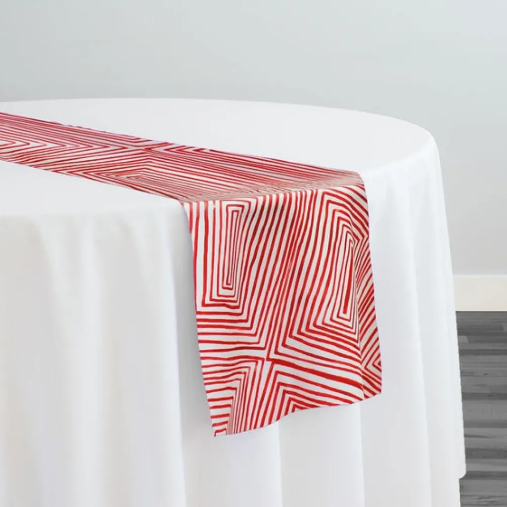 Modena (Poly Print) Table Runner in Red