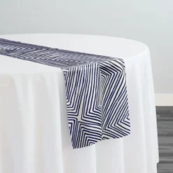 Modena (Poly Print) Table Runner in Navy