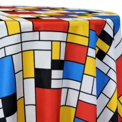 Mondrian (Poly Print) Table Linen in Red