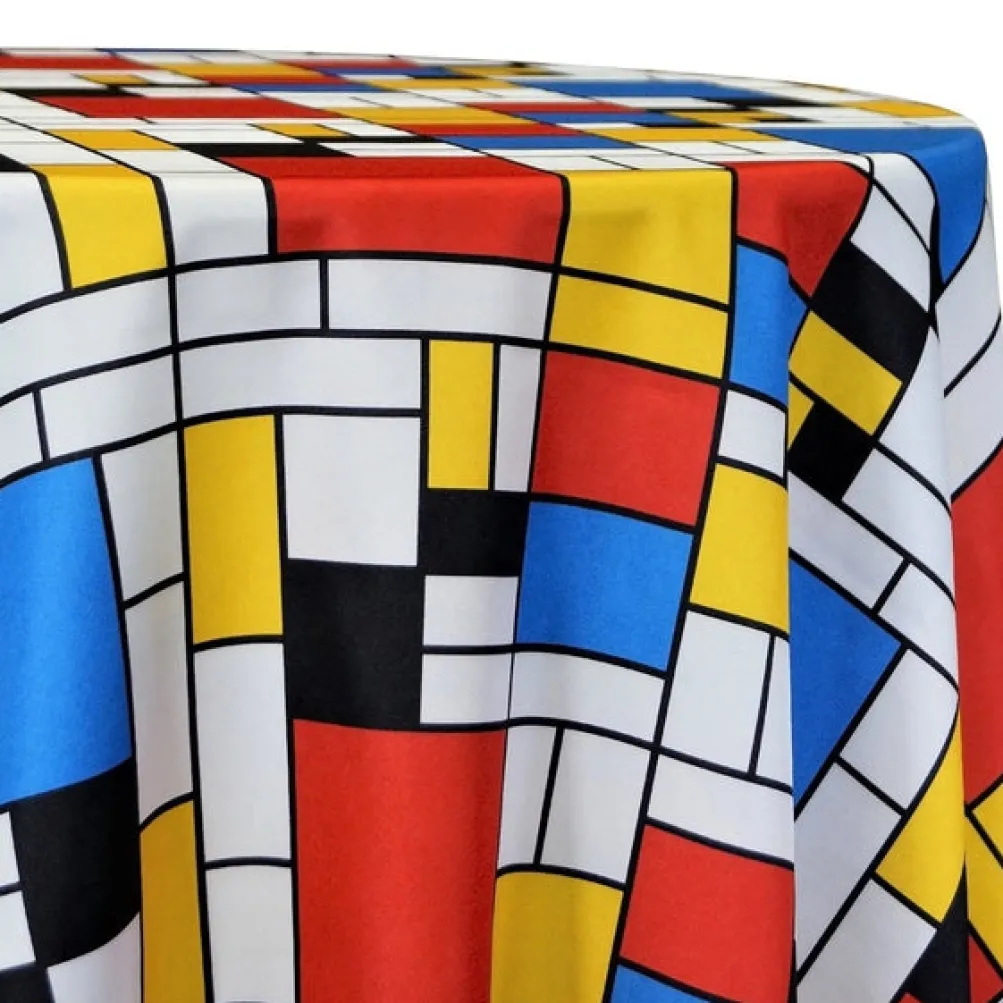Mondrian (Poly Print) Table Linen in Red