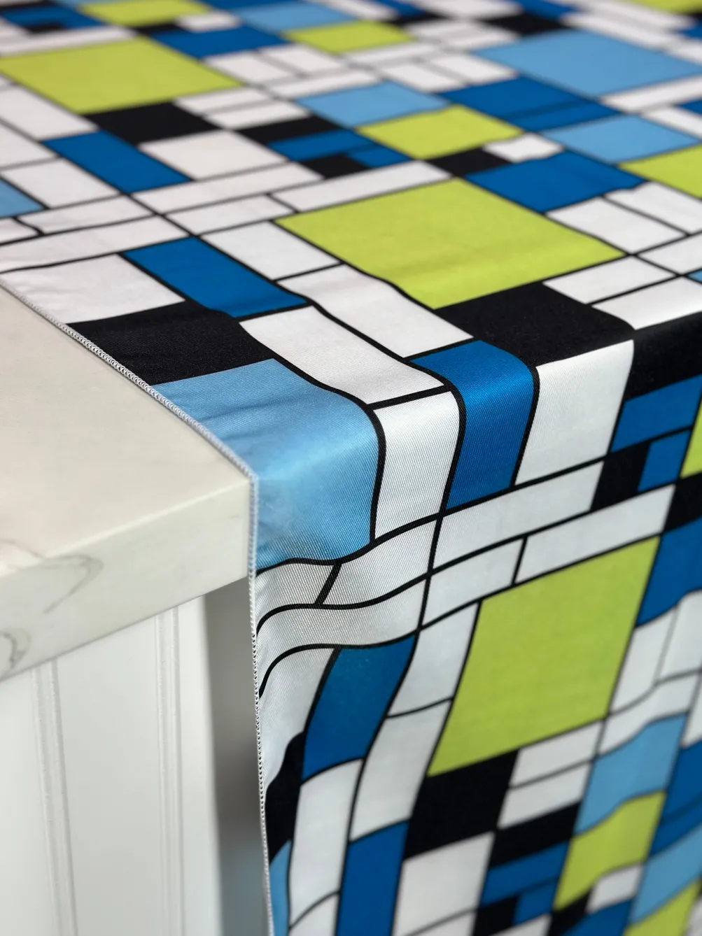 Mondrian (Poly Print) Table Linen in Blue