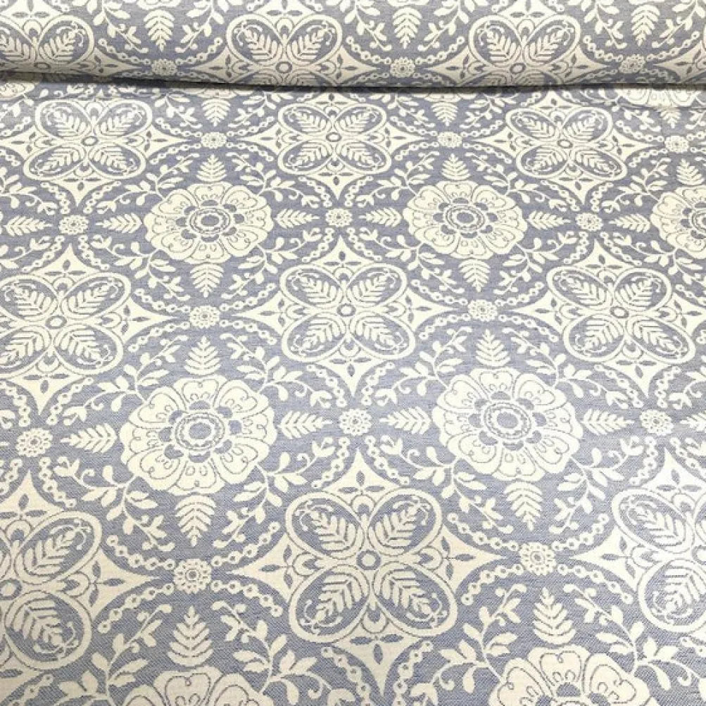 Morocco Jacquard (Reversible) Table Linen in Blue