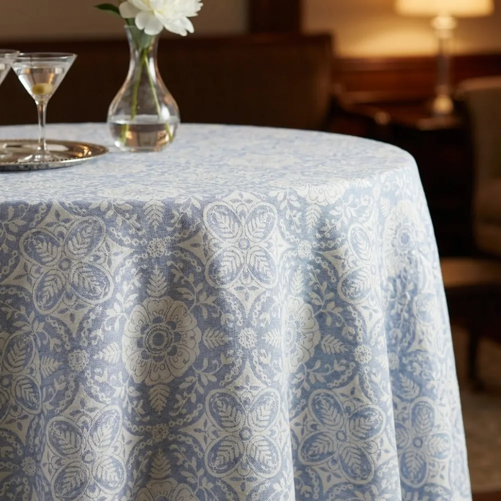 Morocco Jacquard (Reversible) Table Linen in Blue