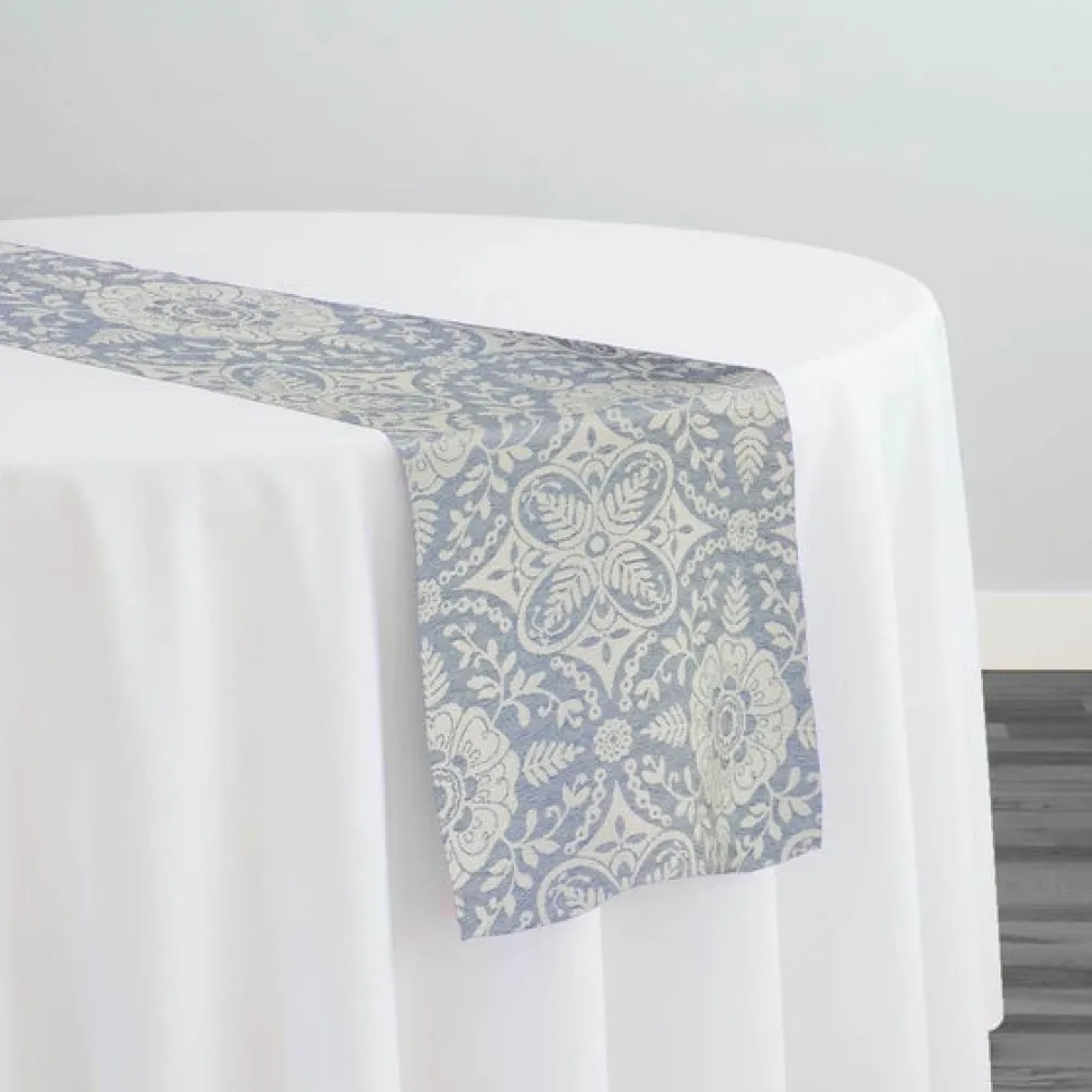 Morocco Jacquard (Reversible) Table Runner in Blue