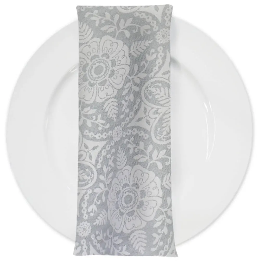 Morocco Jacquard (Reversible) Table Napkin in Grey