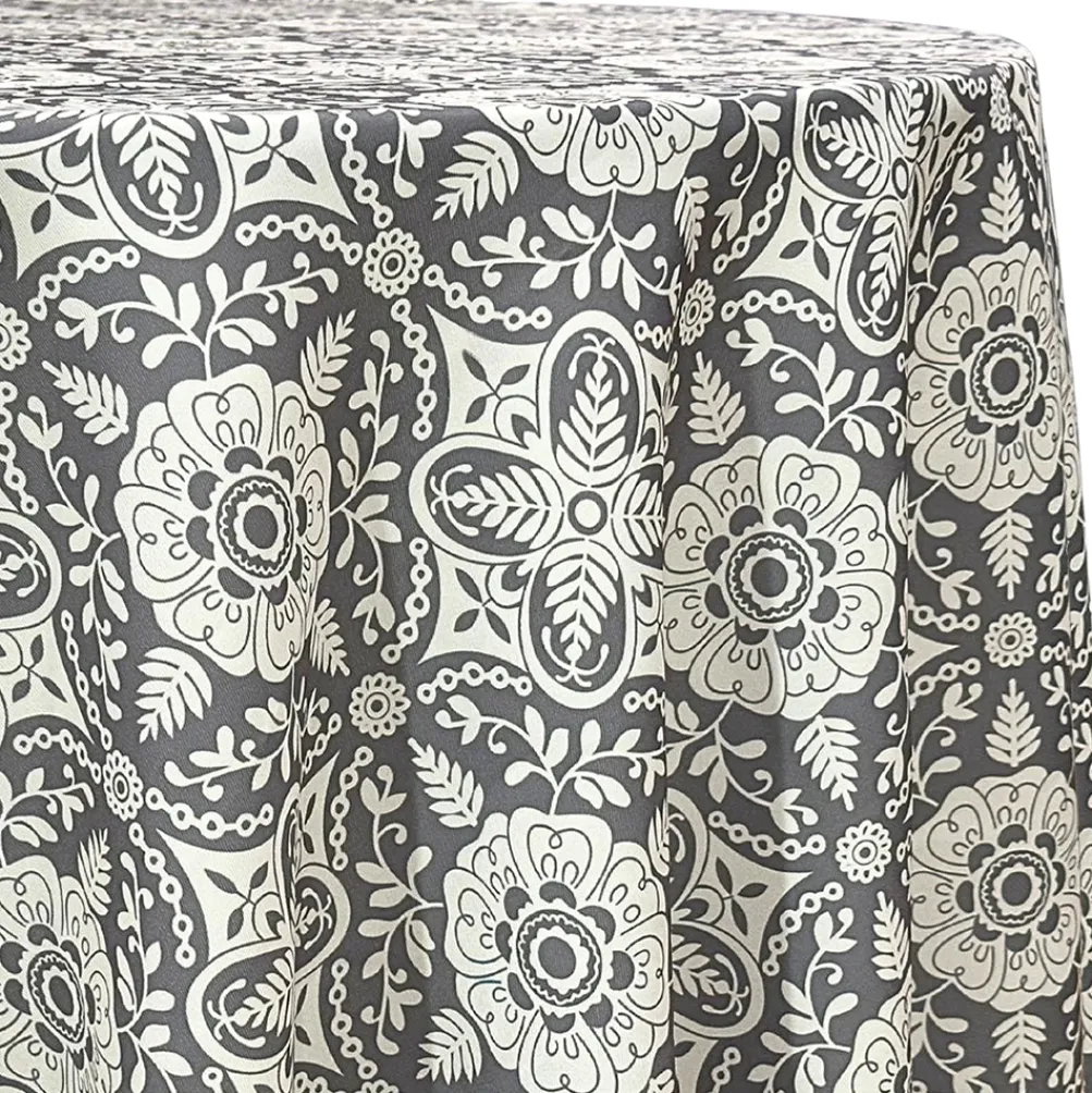 Morocco (Poly Print) Table Linen in Grey