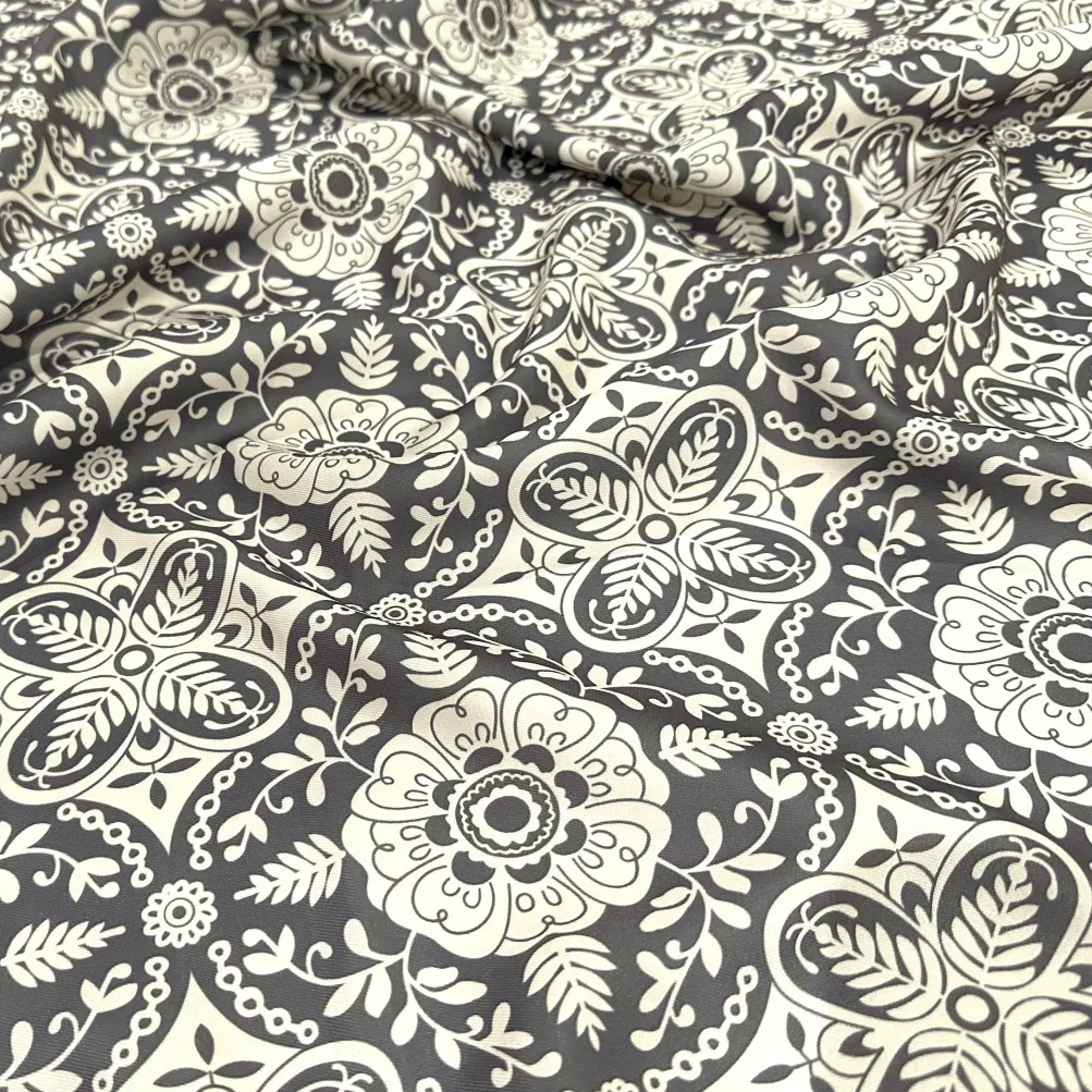 Morocco (Poly Print) Table Linen in Grey
