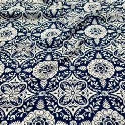 Morocco (Poly Print) Table Linen in Navy