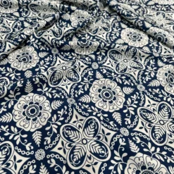 Morocco (Poly Print) Table Linen in Navy