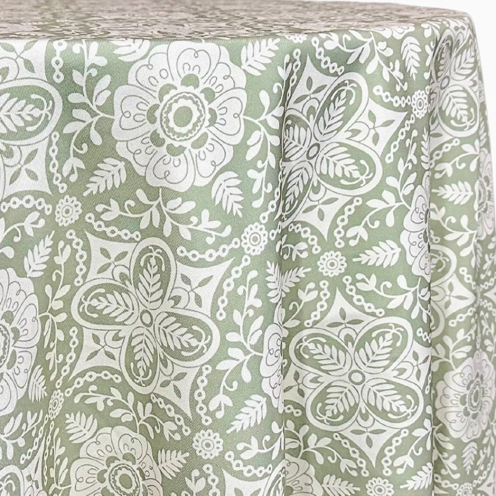 Morocco (Poly Print) Table Linen in Sage