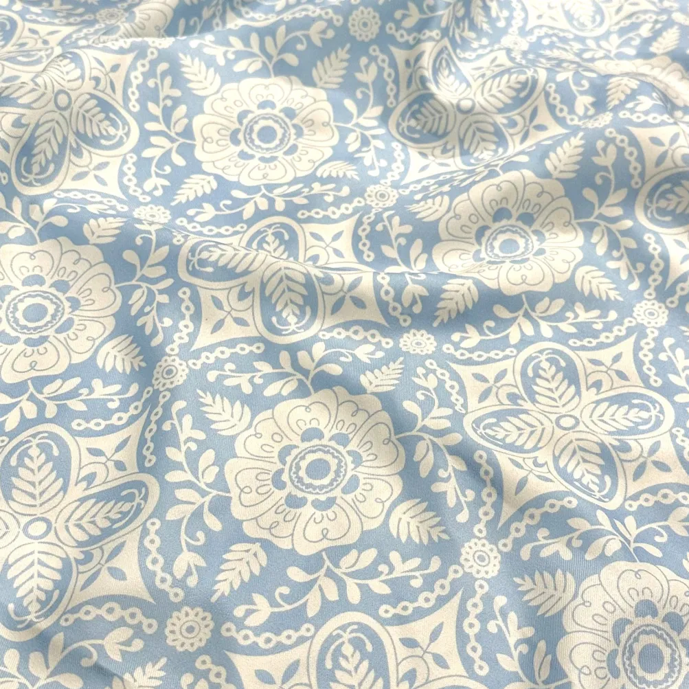 Morocco (Poly Print) Table Linen in Lt Blue