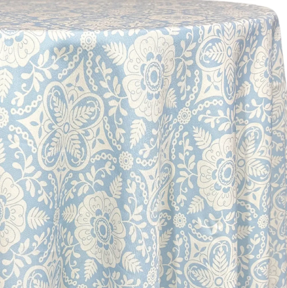 Morocco (Poly Print) Table Linen in Lt Blue