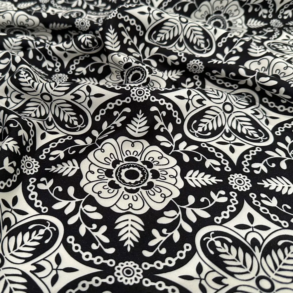 Morocco (Poly Print) Table Napkin in Black
