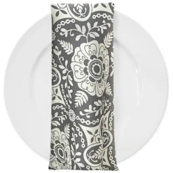 Morocco (Poly Print) Table Napkin in Grey